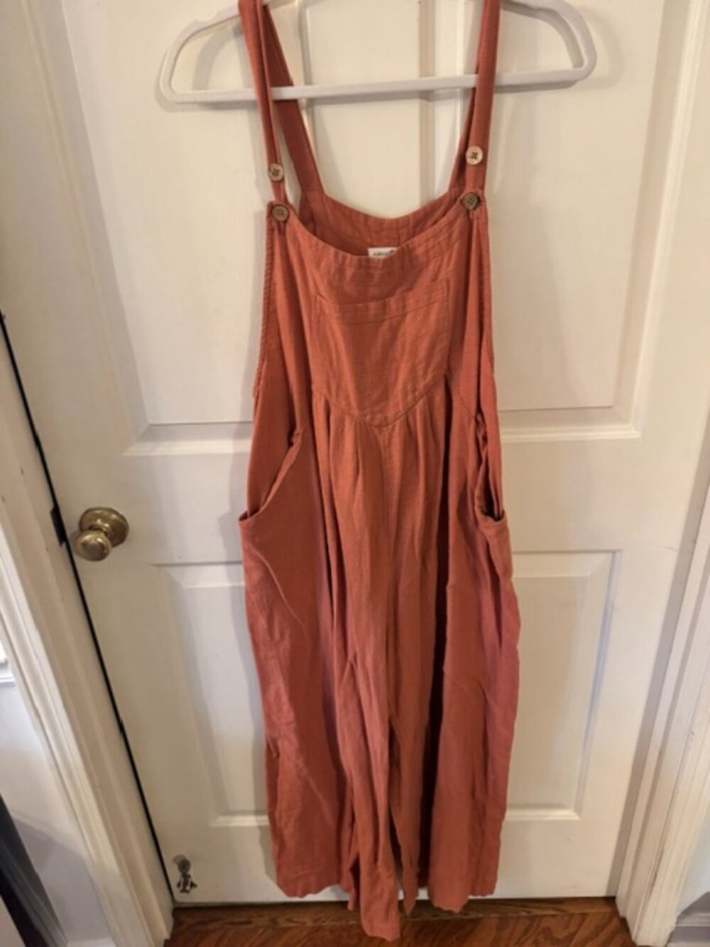 Natural Life Carrington Overall Jumpsuit Wide Legs Rust/Terracotta Size Large - Picture 7 of 7